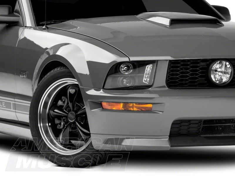 Raxiom 05 - 09 Ford Mustang Black Projector Headlights with LED Halos | rax101683 - JDMuscleSPK597805