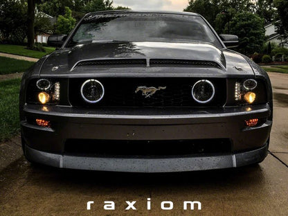 Raxiom 05 - 09 Ford Mustang Black Projector Headlights with LED Halos | rax101683 - JDMuscleSPK597805