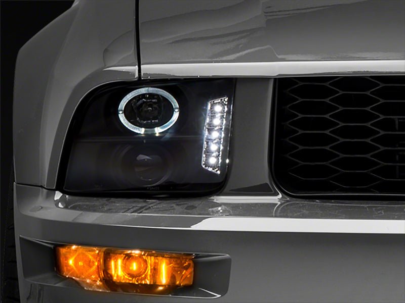 Raxiom 05 - 09 Ford Mustang Black Projector Headlights with LED Halos | rax101683 - JDMuscleSPK597805