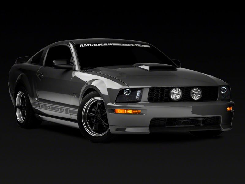 Raxiom 05 - 09 Ford Mustang Black Projector Headlights with LED Halos | rax101683 - JDMuscleSPK597805