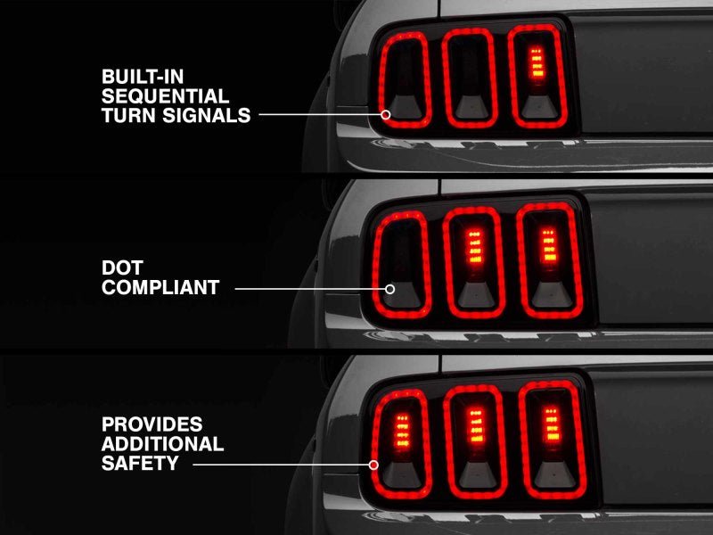 Raxiom [05 - 09 Ford Mustang] Gen5 Tail Lights - Black Housing - Smoked Lens - JDMuscleTail Lightsrax49169