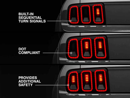 Raxiom [05 - 09 Ford Mustang] Gen5 Tail Lights - Black Housing - Smoked Lens - JDMuscleTail Lightsrax49169
