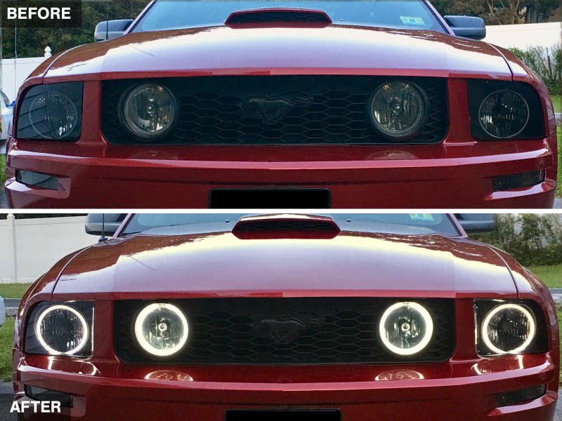 Raxiom 05 - 09 Ford Mustang GT V6 Axial Series CCFL Halo Projector Headlight - Blk Housing | Smkd Lens - JDMuscleShop the look 2rax49121
