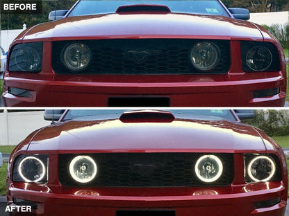 Raxiom 05 - 09 Ford Mustang GT V6 Axial Series CCFL Halo Projector Headlight - Blk Housing | Smkd Lens - JDMuscleShop the look 2rax49121