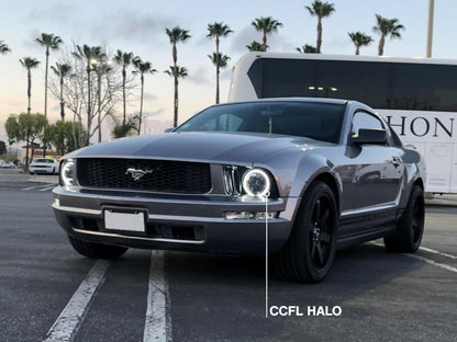 Raxiom 05 - 09 Ford Mustang GT V6 Axial Series CCFL Halo Projector Headlight - Blk Housing | Smkd Lens - JDMuscleShop the look 2rax49121