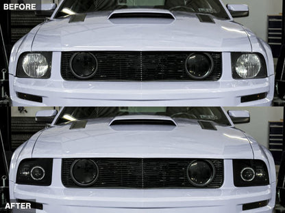 Raxiom 05 - 09 Ford Mustang Halogen 2010 Style LED Halo Headlights - Blk Hsng| Clear Lens/Excludes GT500 - JDMuscleShop the look 2rax101682