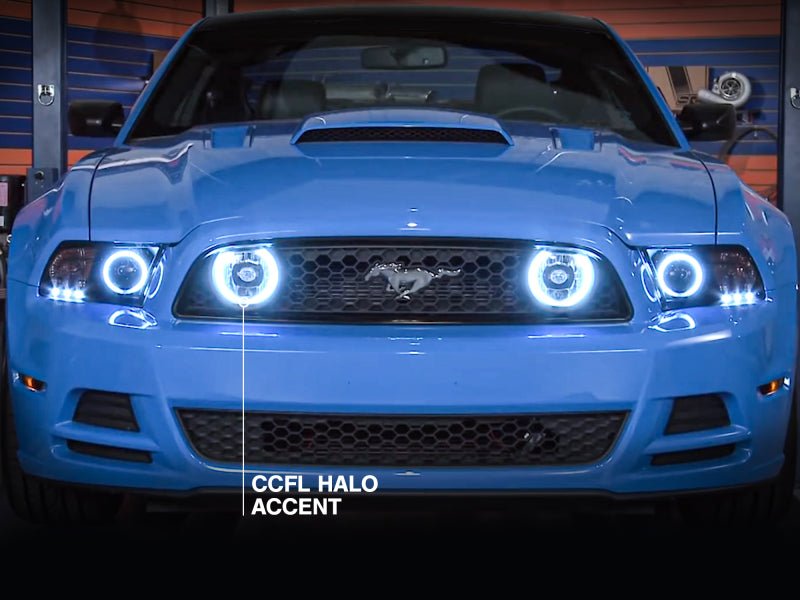 Raxiom 13 - 14 Ford Mustang GT CCFL Halo Fog Lights | Smoked - JDMuscleShop the look 2rax49177