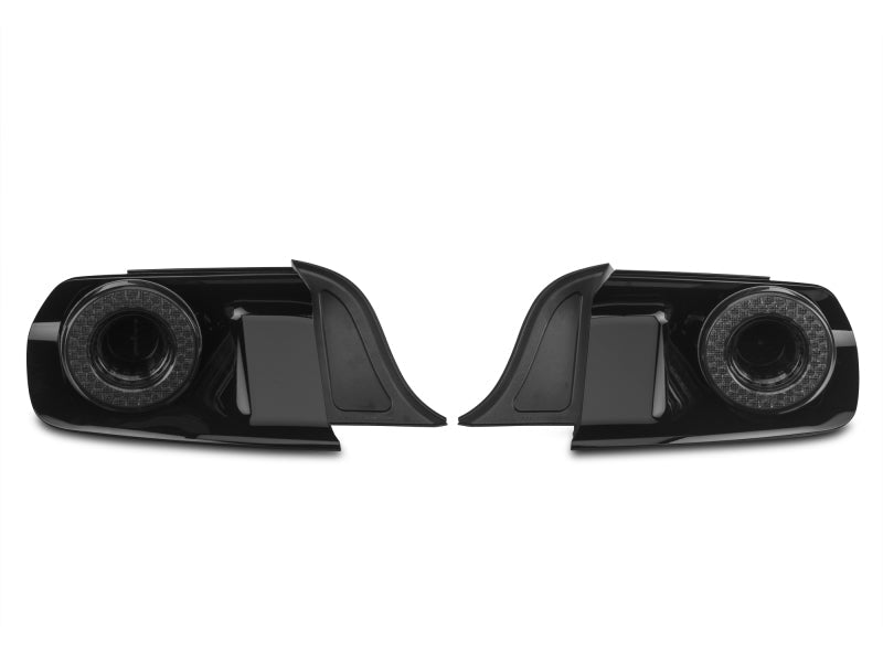 Raxiom 15 - 22 Ford Mustang Halo LED Tail Lights - Gloss Black Housing | Smoked Lens - JDMuscleShop the look 2rax393827