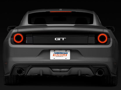 Raxiom 15 - 22 Ford Mustang Halo LED Tail Lights - Gloss Black Housing | Smoked Lens - JDMuscleShop the look 2rax393827