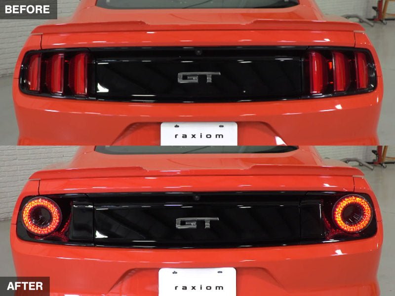 Raxiom 15 - 22 Ford Mustang Halo LED Tail Lights - Gloss Black Housing | Smoked Lens - JDMuscleShop the look 2rax393827