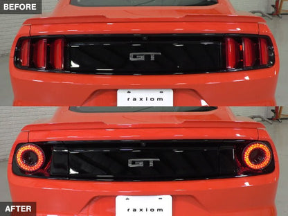 Raxiom 15 - 22 Ford Mustang Halo LED Tail Lights - Gloss Black Housing | Smoked Lens - JDMuscleShop the look 2rax393827
