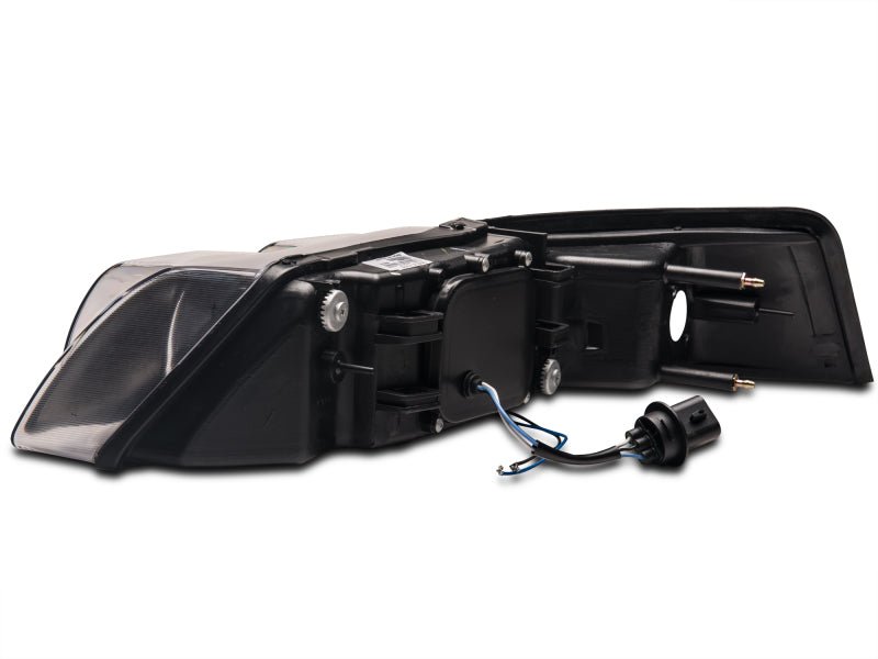 Raxiom 99 - 04 Ford Mustang Dual LED Halo Projector Headlights - Black Housing | Clear Lens - JDMuscleShop the look 2rax101684