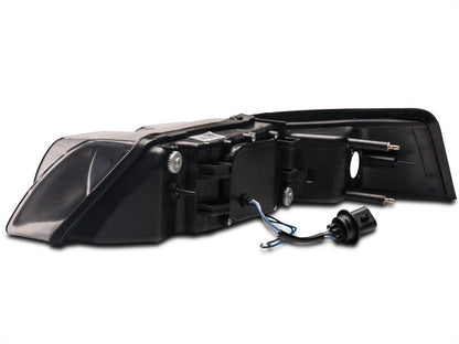 Raxiom 99 - 04 Ford Mustang Dual LED Halo Projector Headlights - Black Housing | Clear Lens - JDMuscleShop the look 2rax101684