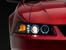 Raxiom 99 - 04 Ford Mustang Dual LED Halo Projector Headlights - Black Housing | Clear Lens - JDMuscleShop the look 2rax101684