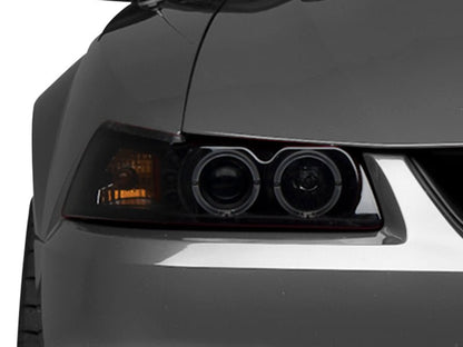 Raxiom 99 - 04 Ford Mustang Dual LED Halo Projector Headlights - Black Housing | Smoked Lens - JDMuscleShop the look 2rax49113
