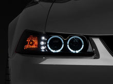 Raxiom 99 - 04 Ford Mustang Dual LED Halo Projector Headlights - Black Housing | Smoked Lens - JDMuscleShop the look 2rax49113