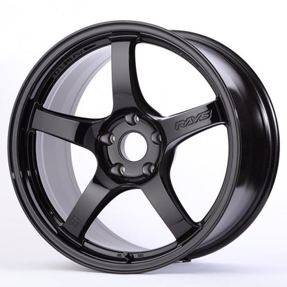 Rays 57CR Glossy Black [Universal] - JDMuscleWheelsWGCRAC12EGX18X10.55x114.3'+12mm