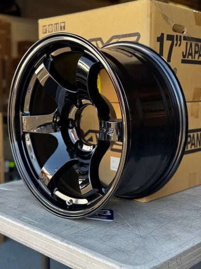 Rays 57DR Glossy Black [Universal] - JDMuscleWheelsWGIV37DGX18X8.55x100'+37mm