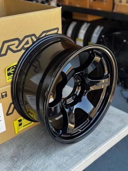Rays 57DR Glossy Black [Universal] - JDMuscleWheelsWGIAC12EGX18X10.55x114.3'+12mm