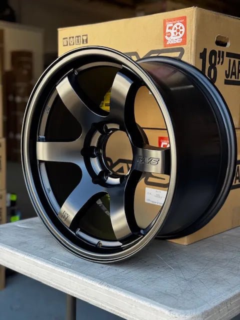 Rays 57DR Semi Gloss Black [Universal] - JDMuscleWheelsWGIE28EH15X85x114.3'+28mm