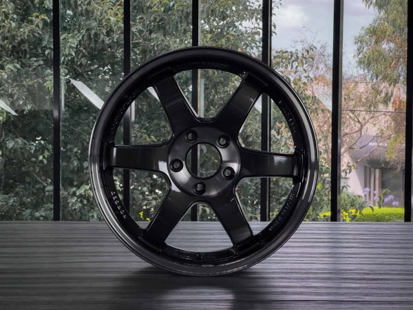 Rays TE37SL Pressed Double Black [Universal] - JDMuscleWheelsWVD635MPDB19X10.55x112'+35mm