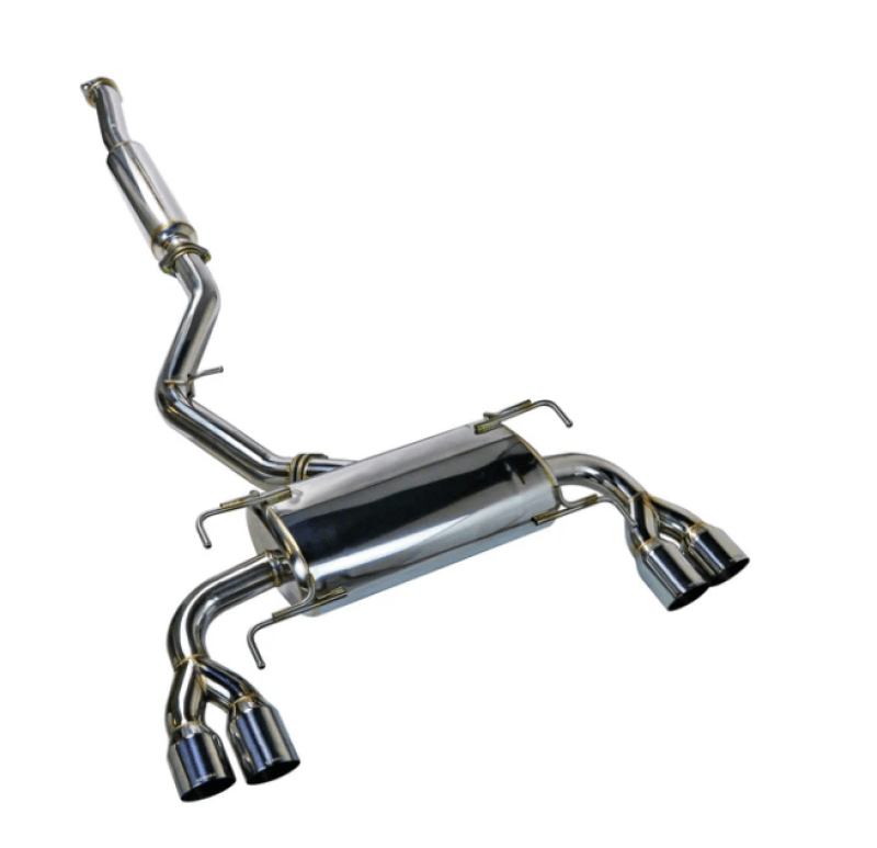 Remark [08-14 WRX STI Hatch] Sports Touring Cat-Back Exhaust - Stainless Steel Quad Tips, Resonated - JDMuscleCat Back Exhaust SystemremRK-C2076S-02