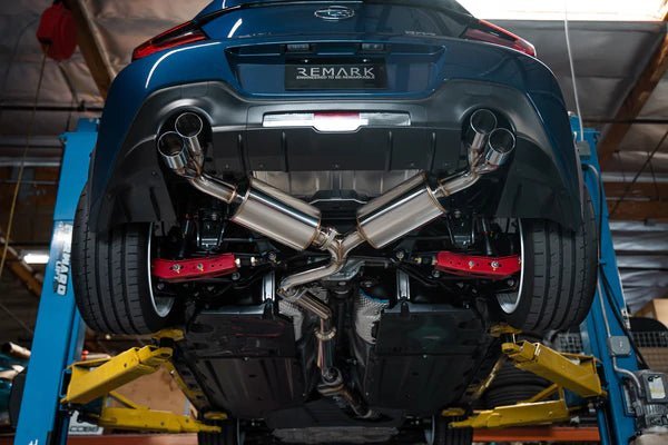 Remark 13 - 22 BRZ/ 13 - 16 FRS / 17 - 21 GT86 / 2022 GR86 Sports Touring Cat Back Exhaust w/ Burnt Stainless Tip | RK - C4063T - 04T - JDMuscleCat Back Exhaust SystemremRK-C4063T-04T