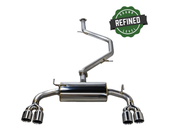 Remark [19 - 22 Corolla Hatchback] Quiet - Spec Quad Tip - Burnt Stainless | RK - C4063T - 01TQ - JDMuscleCat Back Exhaust SystemremRK-C4063T-01TQ