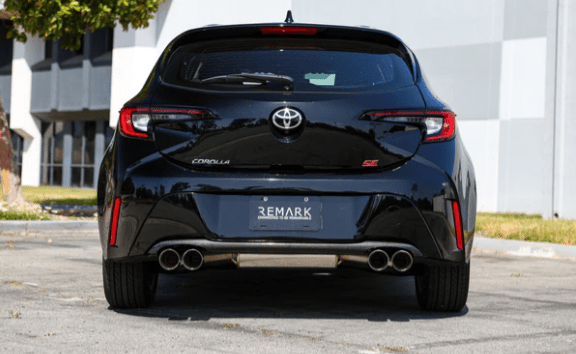 Remark [19 - 22 Corolla Hatchback] Quiet - Spec Quad Tip - Burnt Stainless | RK - C4063T - 01TQ - JDMuscleCat Back Exhaust SystemremRK-C4063T-01TQ