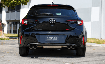 Remark [19 - 22 Corolla Hatchback] Quiet - Spec Quad Tip - Burnt Stainless | RK - C4063T - 01TQ - JDMuscleCat Back Exhaust SystemremRK-C4063T-01TQ