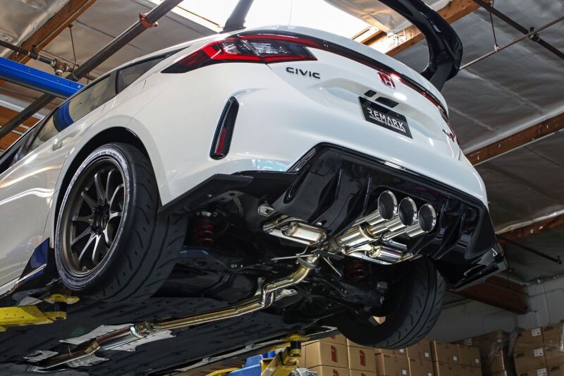 Remark 2023+ Honda Civic Type - R (FL5) Triple Tip Catback Exhaust w/ Triple Tip & Front Pipe - JDMuscleCat Back Exhaust SystemremRK-C3076H-09