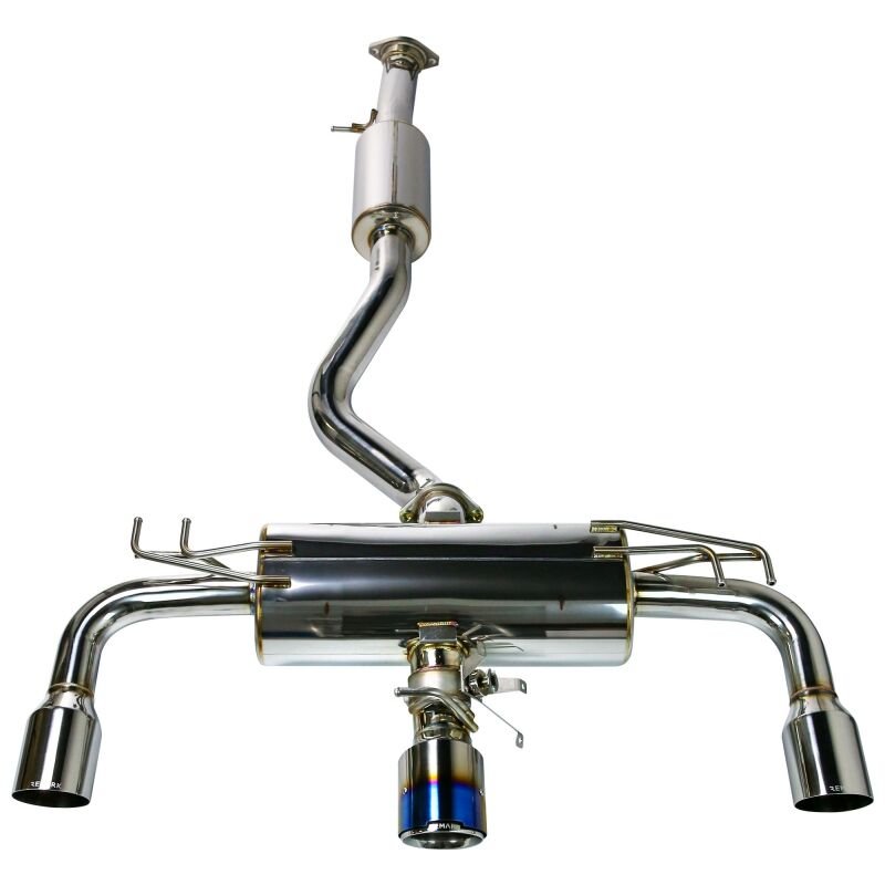 Remark 2023+ Toyota GR Corolla Elite Spec Cat - Back Exhaust w/ Outer Polished & Center Burned TI Tips - JDMuscleSPKremRK-C3076T-05
