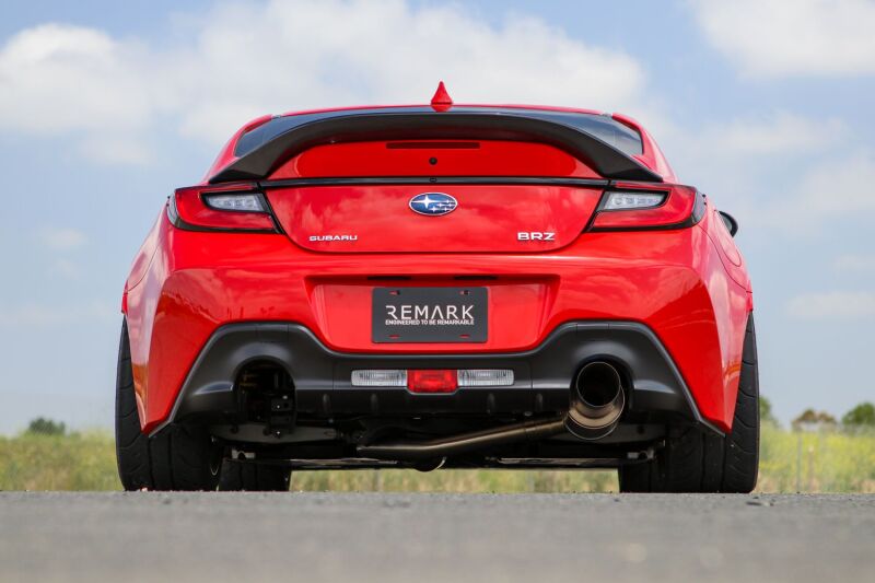 REMARK Subaru 2022 BRZ Catback Exhaust - R1 Spec Single - Exit Full Titanium - JDMuscleSPKremRK-C1063T-04TF