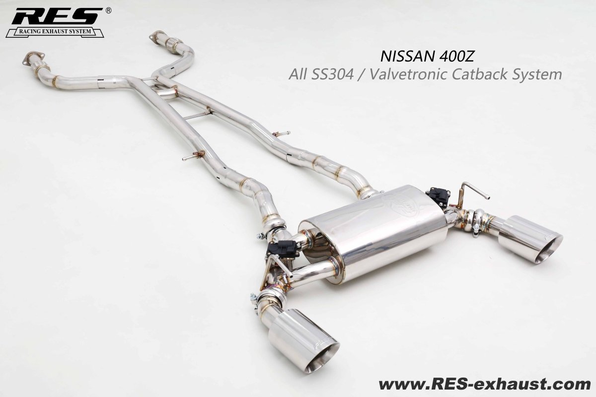 RES 23+ Nissan Z Valvetronic Catback Exhaust - JDMuscleCat Back Exhaust SystemRES.Z23.1304 Stainless Steel1:Burnt Double Wall