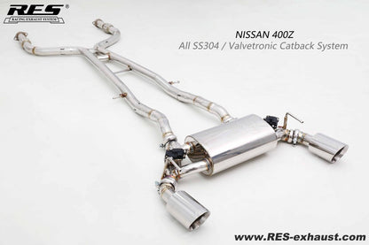 RES 23+ Nissan Z Valvetronic Catback Exhaust - JDMuscleCat Back Exhaust SystemRES.Z23.1304 Stainless Steel1:Burnt Double Wall