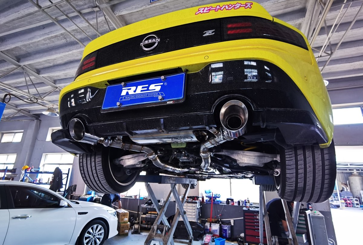 RES 23+ Nissan Z Valvetronic Catback Exhaust - JDMuscleCat Back Exhaust SystemRES.Z23.1304 Stainless Steel1:Burnt Double Wall