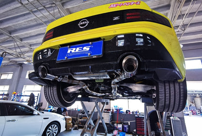 RES 23+ Nissan Z Valvetronic Catback Exhaust - JDMuscleCat Back Exhaust SystemRES.Z23.1304 Stainless Steel1:Burnt Double Wall
