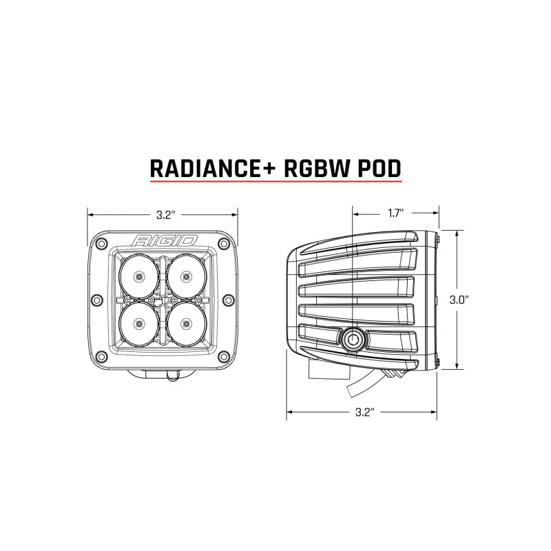 Rigid Industries Radiance+ Pod RGBW - Pair | 202053 - JDMuscleAuxiliary Lightingrig202053