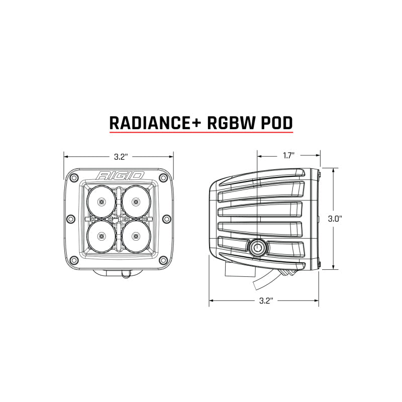 Rigid Industries Radiance+ Pod RGBW - Pair | 202053 - JDMuscleAuxiliary Lightingrig202053