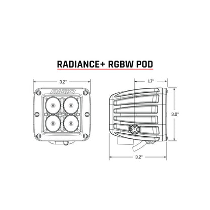 Rigid Industries Radiance+ Pod RGBW - Pair | 202053 - JDMuscleAuxiliary Lightingrig202053