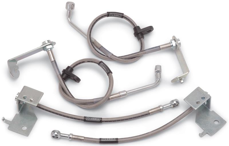 Russell Performance 05 - 11 Ford Mustang Brake Line Kit with ABS - Street Legal, Stainless Steel Braided Hoses | rus693380 - JDMuscleSPK303812