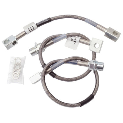 Russell Performance 87 - 93 Ford Mustang Brake Line Kit - Street Legal, Stainless Steel Braided Lines | rus693010 - JDMuscleSPK303788
