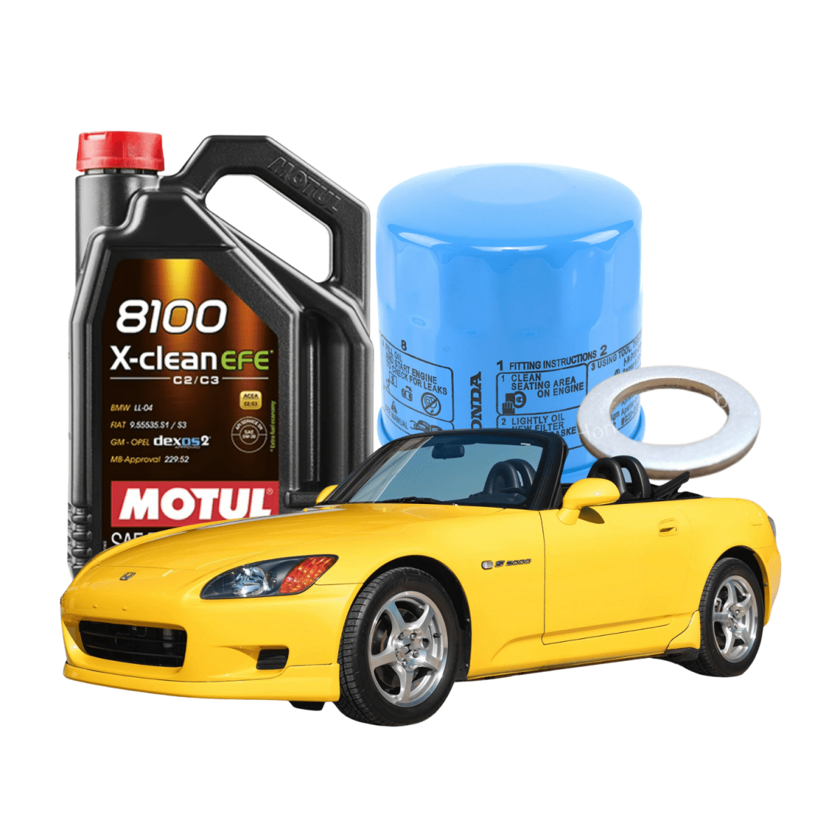 [S2000] 5W30 Oil Change Package | Motul 8100 X - Clean 6 Liter - JDMuscleOil Change Package