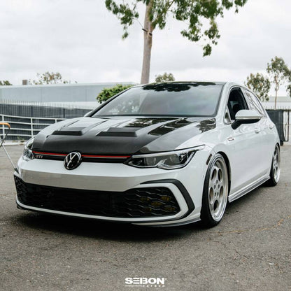 Seibon DV - Style Carbon Fiber Hood for 2022 - 2023 Volkswagen Golf GTI and R - JDMuscleSPK582221