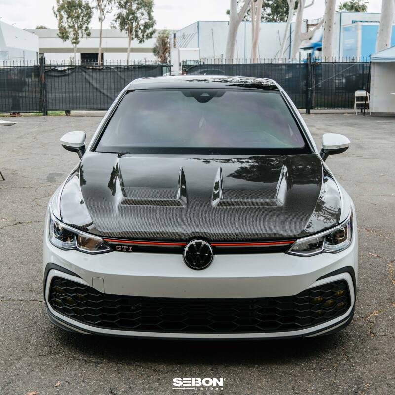 Seibon DV - Style Carbon Fiber Hood for 2022 - 2023 Volkswagen Golf GTI and R - JDMuscleSPK582221