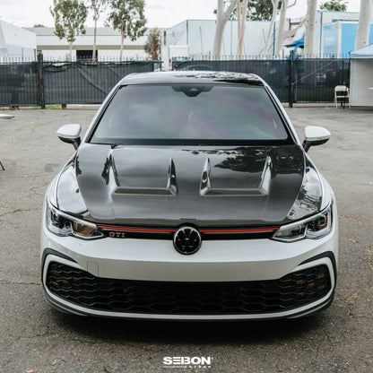 Seibon DV - Style Carbon Fiber Hood for 2022 - 2023 Volkswagen Golf GTI and R - JDMuscleSPK582221