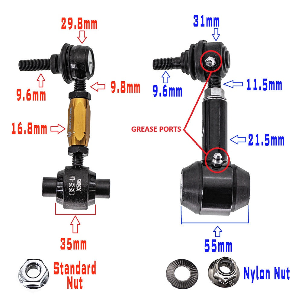 SMY Performance [08-26 WRX, 08-21 STI, 13-20 BRZ, 09-15 Forester] Stealth Adjustable Rear Heavy Duty End Links