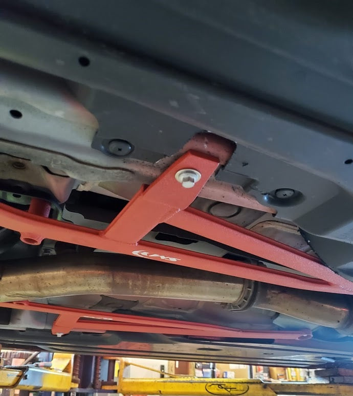 SMY Performance [08-21 WRX/STI, 13-17 Crosstrek] Stealth Center Floor Power Brace Kit Wrinkle Black