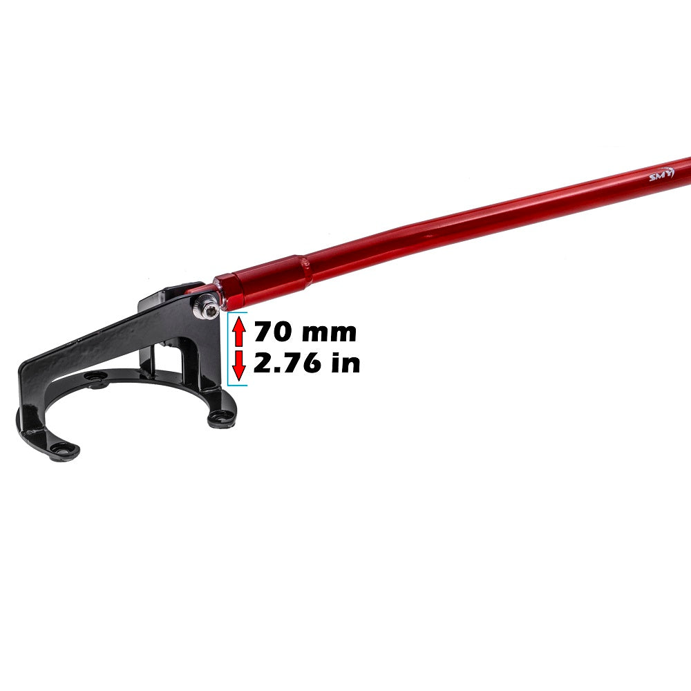 SMY Performance [15-21 WRX/STI] Tallboy Front Strut Tower Brace Wrinkle Black