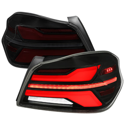 Spec - D [15 - 21 WRX/STI] Tail Light w/ Sequential LED Turn Signal and LED Side Marker Brake Reverse - JDMuscleTail LightsSCDLT-WRX15SMLED-SQ-RSMatte Black Housing / Smoked Lens / Red Light Bar